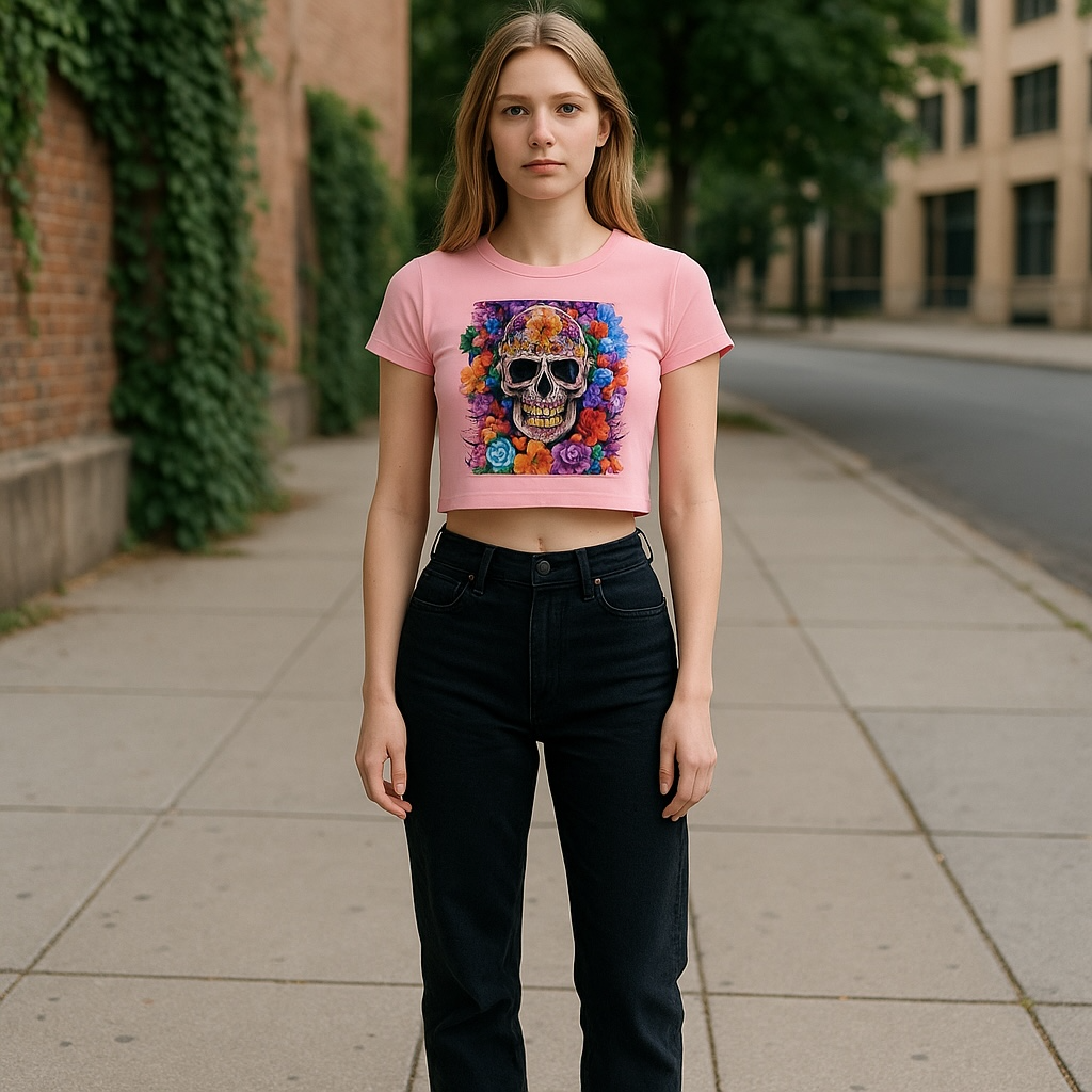 Ladies micro ribbed baby tee